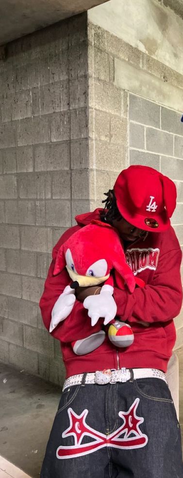 Sonic the Hedgehog Doll Plush Backpack - Knuckles Red (20 Inch)