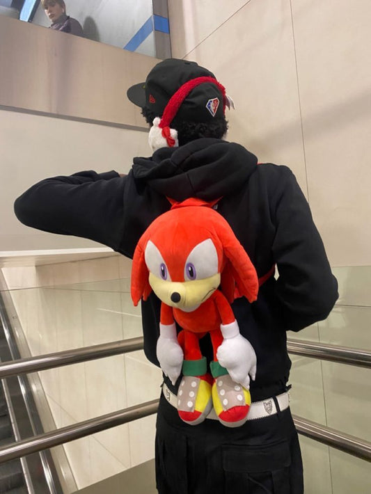 Sonic the Hedgehog Doll Plush Backpack - Knuckles Red (20 Inch)